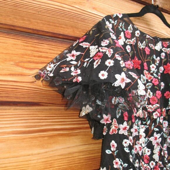 Mac Duggal $798 EMBELLISHED BUTTERFLY TEA LENGTH A LINE DRESS 20323 - Picture 9 of 16